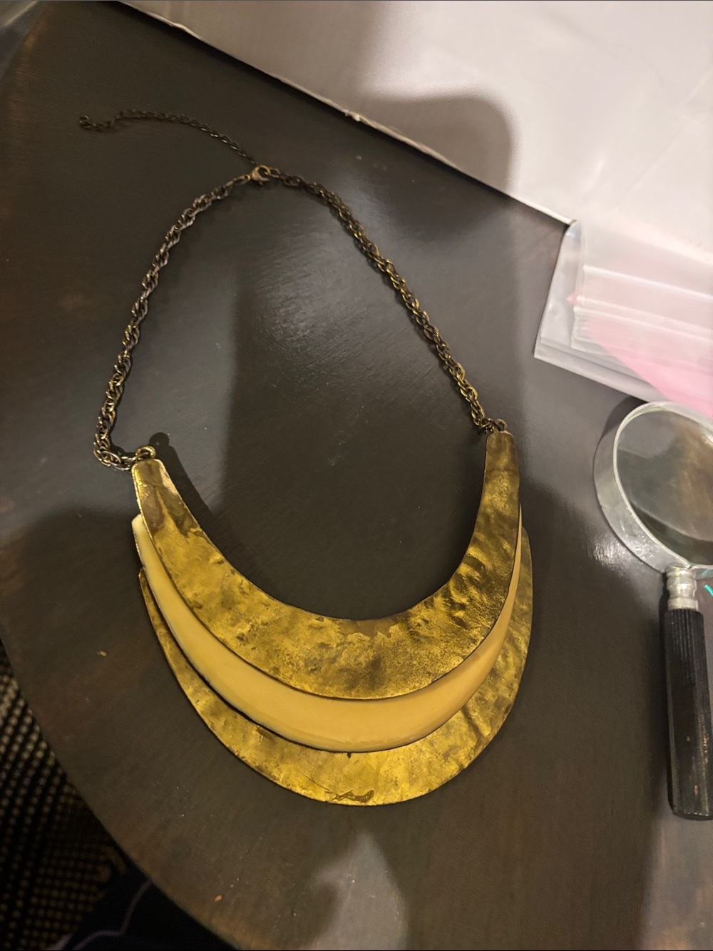 Gold-Tone Layered Crescent Bib Necklace - Women Jewelry